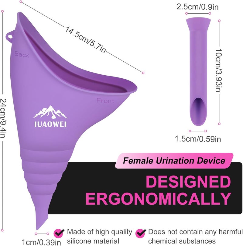 IUAOWEI Female Urination Device, Reusable Silicone Female Urinal, Pee Funnel for Women, for Travel, Camping, Boating, Outdoor, Hiking - Image 2